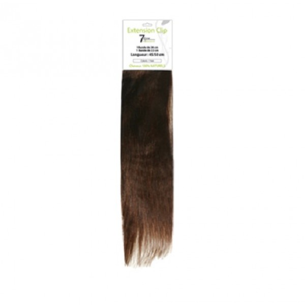 EXTENSION CLIP 100% CHEVEUX NATURELS CHATAIN MARRON CHOCOLAT