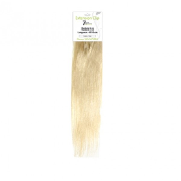 EXTENSION CLIP 100% CHEVEUX NATURELS PLATINE (BLOND CLAIR)