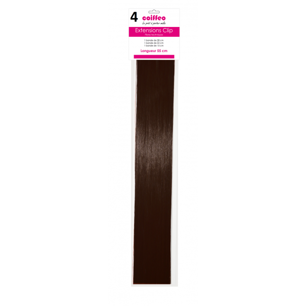 EXTENSIONS A CLIPS CHEVEUX SYNTHETIQUE MAXI LONGUEURS CHATAIN CLAIR