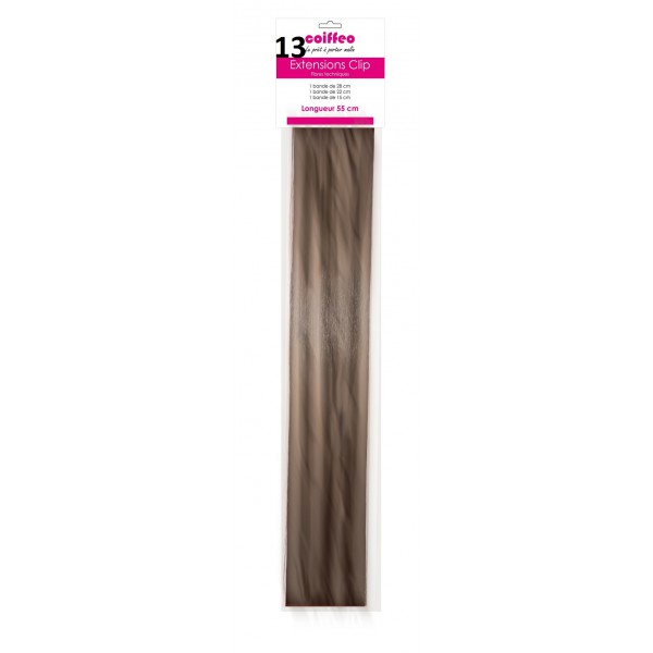 EXTENSIONS A CLIPS CHEVEUX SYNTHETIQUE MAXI LONGUEURS MECHE CLAIR