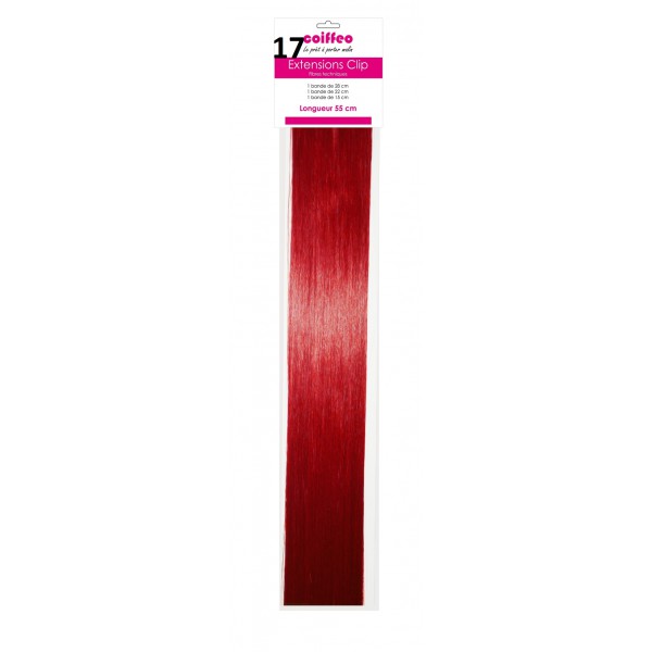 EXTENSIONS A CLIPS CHEVEUX SYNTHETIQUE MAXI LONGUEURS RED BUL